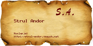 Strul Andor névjegykártya